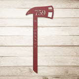 Personalized Firefighter Memorial Axe Metal Wall Art