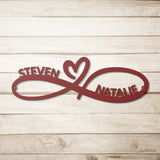 Personalized Infinity Heart Metal Wall Art