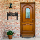 Personalized Last Name & House Number Metal Sign with Stakes