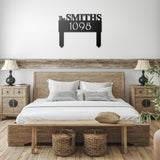 Personalized Last Name & House Number Metal Sign with Stakes