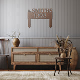 Personalized Last Name & House Number Metal Sign with Stakes