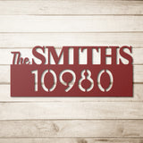 Personalized Last Name & House Number Metal Sign