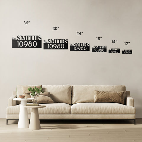 Personalized Last Name & House Number Metal Sign