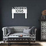 Personalized Last Name & House Number Metal Sign with Stakes
