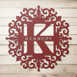 Personalized Name with Initiam Monogram Metal Wall Art