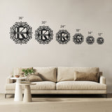 Personalized Name with Initiam Monogram Metal Wall Art