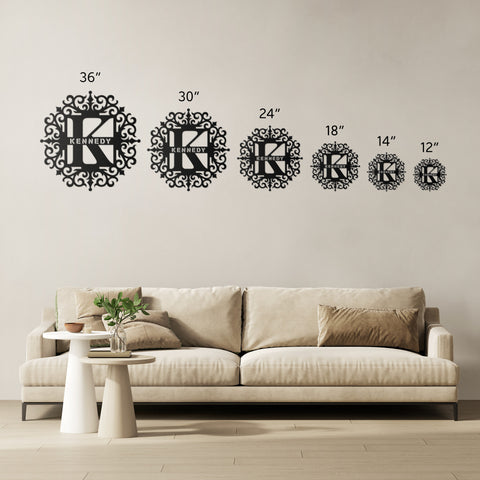 Personalized Name with Initiam Monogram Metal Wall Art