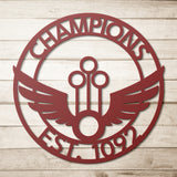 Personalized Quidditch Rings Pitch Metal Wall Art