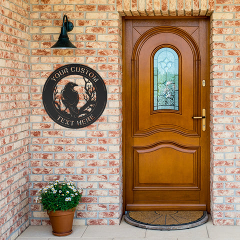 Personalized Raven Metal Wall Art