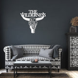 Personalized Western Scene in a Cow Skull Metal Art