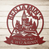 Personalized Wizardry Castle Metal Wall Art