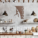 Rock Climbing House Number Metal Sign