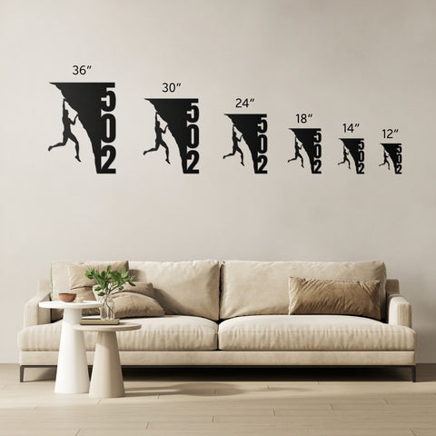 Rock Climbing House Number Metal Sign