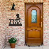 Skiing Couple Metal Wall Art