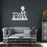 Skiing Couple Metal Wall Art