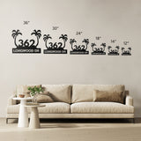 Tropical Palm Trees House Number Street Address Metal Sign
