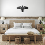Viking Themed Raven House Number Metal Sign