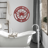 Welcome_to_our_Bee_Hive_Monogram_Metal_S_Red_Modern_Bathroom_Mockup.png