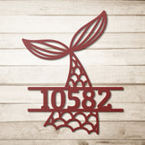 Whale House Number Metal Wall Art