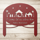 nativity_christmas_round_garden_stake_wi_Red_Simple_Wood_BKGD_Mockup.png