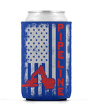 Pipeline US Flag Excavator Can Sleeve
