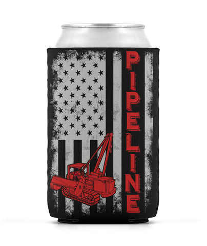 Pipeline US Flag Sideboom Can Sleeve