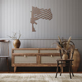 AR15 Waving American Flag Metal Wall Art