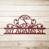 Address with Initial Metal Wall Art