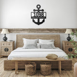 Anchor House Number Metal Sign