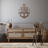 Anchor House Number Metal Sign