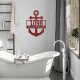 Anchor House Number Metal Sign