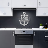 Anchor House Number Metal Sign