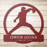 Baseball Pitcher Metal Wall Art