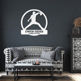 Baseball Pitcher Metal Wall Art