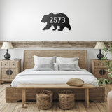 Bear House Number Metal Wall Art