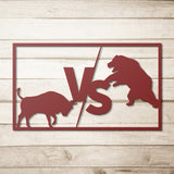 Bull vs Bear Metal Wall Art
