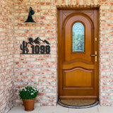 Cactus Mountains Western House Number Metal Wall Art
