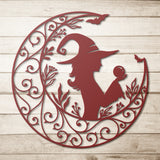Crescent Moon Witch Metal Art