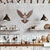 Cross Pigeon Peace Metal Wall Art