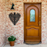 Cross with Wings Memorial Metal Sign