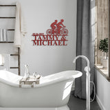 Cycling Couple Metal Wall Art