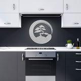 Enso Circle with Bonsai Tree Metal Wall Art