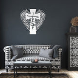 Faith Cross with Wings Metal Wall Art