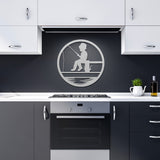 Fishing Boy Metal Wall Art