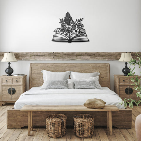 Floral Book Metal Wall Art
