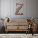 Floral Letter Metal Wall Art