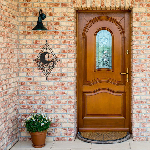 Floral Moon Metal Wall Art