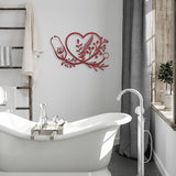 Floral Stethoscope Metal Wall Art