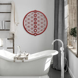 Flower of Life with 7 Chakras Metal Wall Art