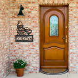 Gnome with Books Address Metal Sign